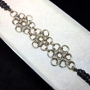 ✨ Handwoven Chainmaille Flower Bracelet – 7.5" Silver-Plated Rings